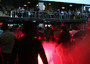 31 agosto 2008: Roma-Napoli 1-1. Un fumogeno acceso da tifosi del Napoli durante gli incidenti avvenuti alla stazione Termini a Roma