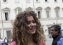 Giusy Buscemi in piazza Montecitorio a Roma