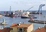 Il relitto durante le operazioni di parbuckling