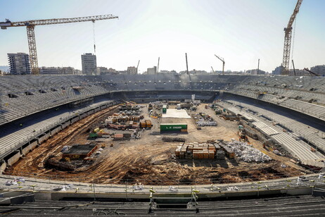 Imagen de las obras en el estadio Camp Nou