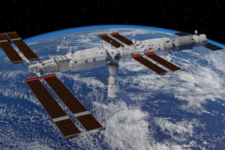 Rappresentazione artistica della stazione spaziale cinese Tiangong (fonte: Shujianyang da Wikimedia)