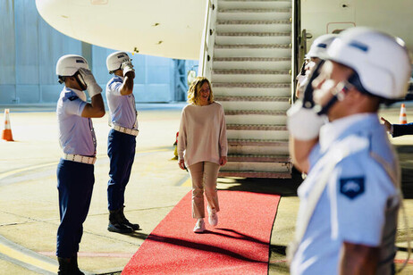 Giorgia Meloni, la premier italiana llegó a Río de Janeiro para la reunión del G20