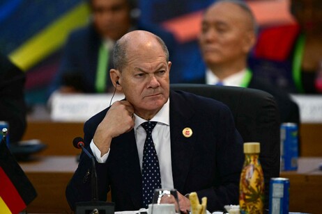 Olaf Scholz durante a sessão do G20 no Rio de Janeiro