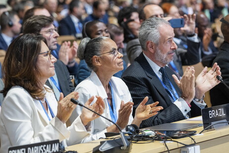 Ministra Marina Silva durante a COP29, em Baku