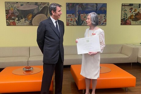 El embajador Cortese con la magistada Carmen Lúcia.