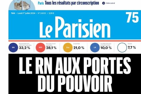 Capa do jornal Le Parisien sobre as eleições locais em julho