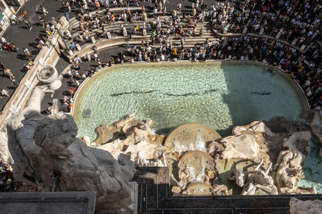 Vista aérea da Fontana di Trevi, em Roma