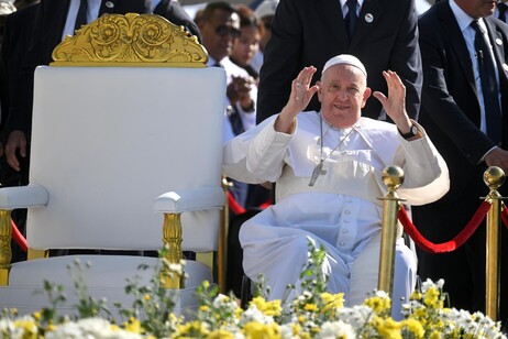 Papa Francisco durante missa no Timor-Leste