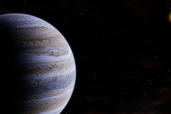 Rappresentazione artistica di una pianeta gigante gassoso freddo, con orbita molto distante dalla sua stella (fonte:: T. Müller -MPIA/HdA)