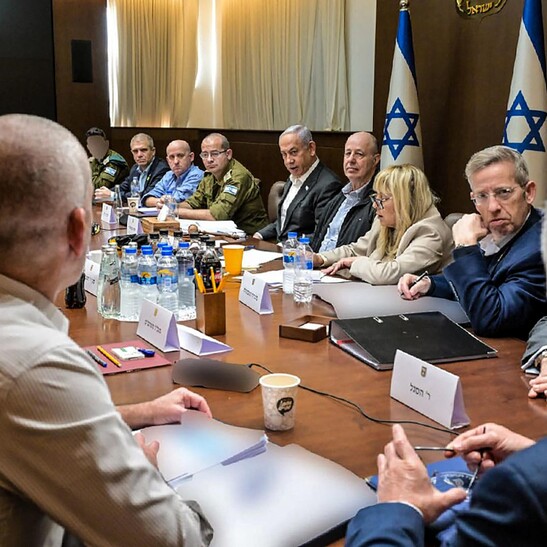 La reunión del gabinete israelí