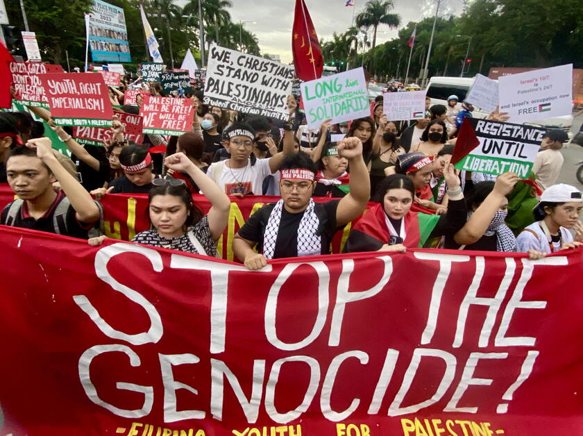 Protest in solidarity with Palestinians in Manila © ANSA/EPA