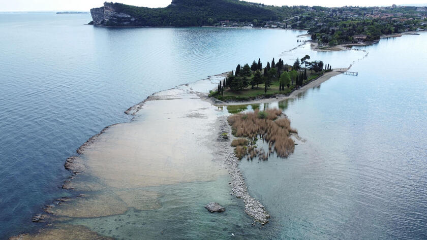 El Lago Garda, con el nivel más bajo de agua en años