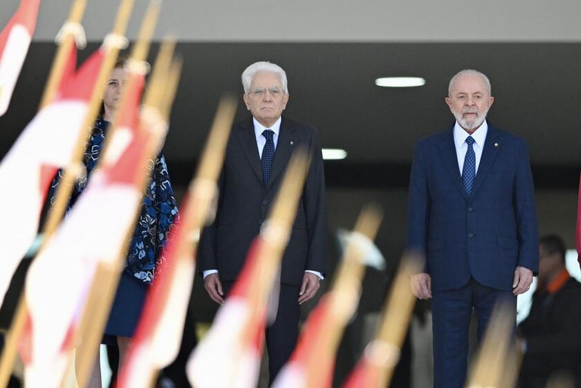 Presidente da Itália é recebido por Lula no Palácio do Planalto, em Brasília