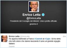 Concordia, il tweet di Letta