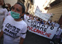 Un momento della protesta delle mamme vulcaniche contro l'eventuale apertura della discarica nel parco nazionale del Vesuvio, Boscoreale, il 30 settembre