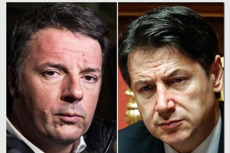 Matteo Renzi e Giuseppe Conte - RIPRODUZIONE RISERVATA