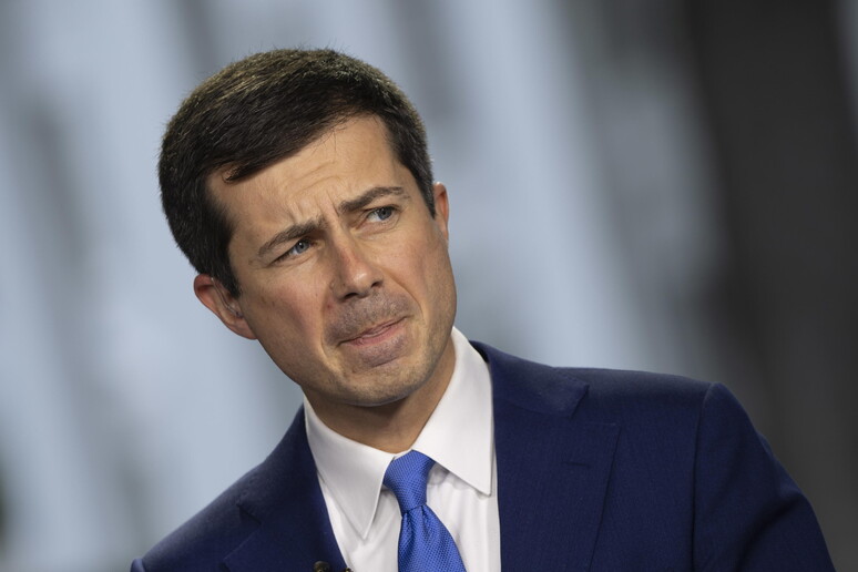 United States Secretary of Transportation Pete Buttigieg participates in a television interview at the White House © ANSA/EPA