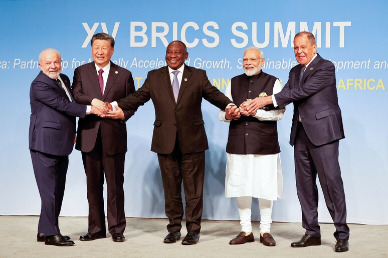 Reunião do Brics em Johanesburgo, África do Sul, em agosto de 2023 © ANSA/AFP