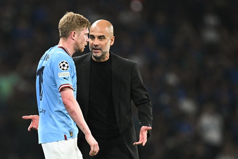 Pep Guardiola y Kevin De Bruyne © ANSA/AFP