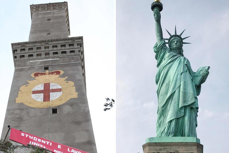 La Linterna de Génova y la Estatua de la Libertad, extremos del viaje de los migrantes italianos. - TODOS LOS DERECHOS RESERVADOS