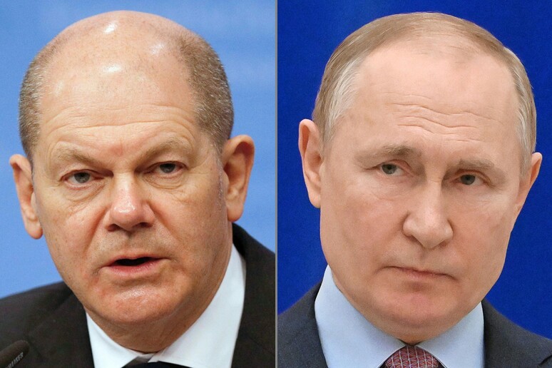 Olaf Scholz e Vladimir Putin © ANSA/AFP