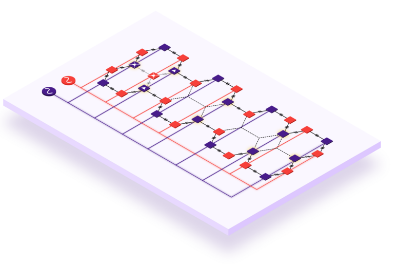 Rappresentazione grafica della nuova architettura allo studio per i chip dei computer quantistici (fonte: Planckian) - RIPRODUZIONE RISERVATA