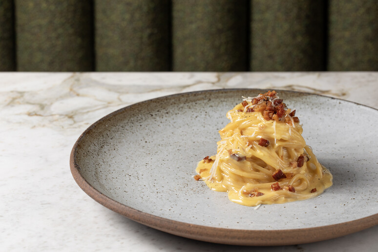 Macarrão à carbonara do restaurante Zucco, em São Paulo (foto: divulgação) - TODOS OS DIREITOS RESERVADOS