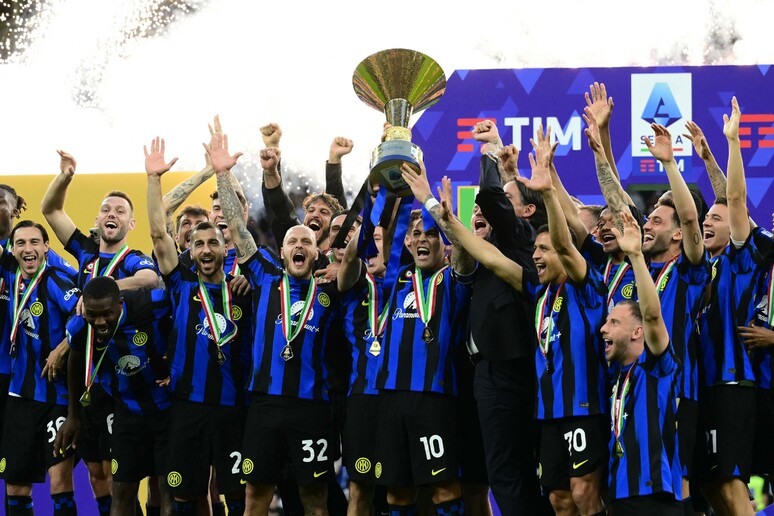 El festejo del Inter tras ganar la Serie A © ANSA/AFP
