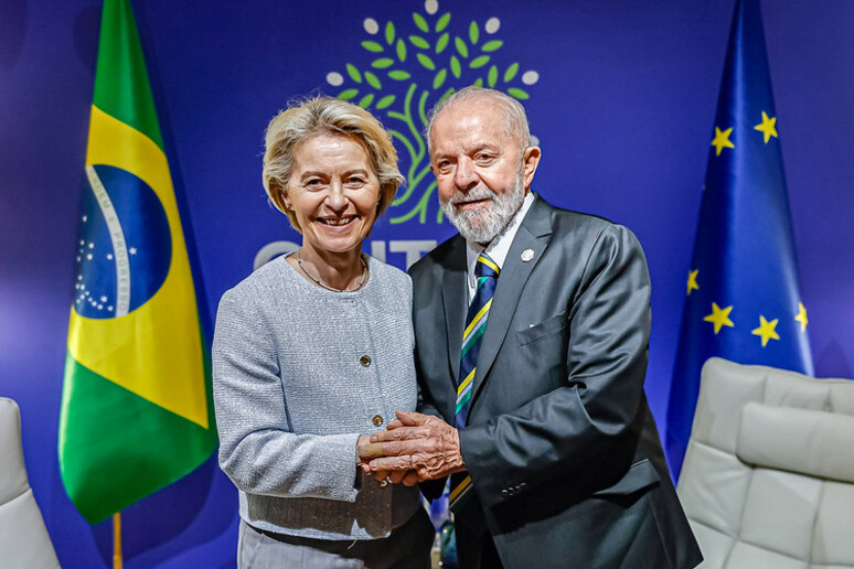 Ursula von der Leyen e Lula se encontraram à margem do G7 (Foto: Ricardo Stuckert/PR) - TODOS OS DIREITOS RESERVADOS