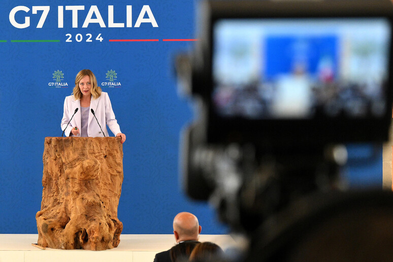 La premier italiana, Giorgia Meloni, en conferencia de prensa. - TODOS LOS DERECHOS RESERVADOS