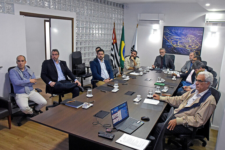 Reunião entre representantes da empresa Enel Brasil S.A. e da administração central da Unicamp © ANSA/Foto/ Divulgação Unicamp