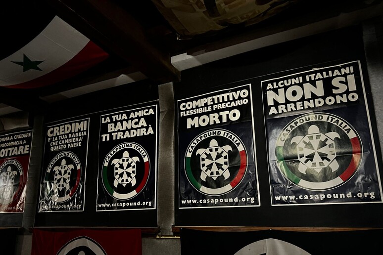 Alcuni manifesti di CasaPound (foto d 'archivio) - RIPRODUZIONE RISERVATA